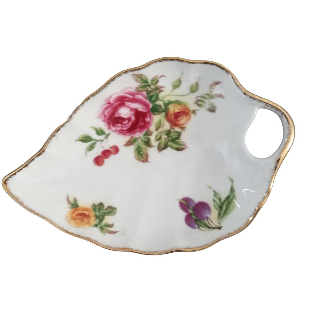 Royal Albert Harvest Rose Floral Fruit Leaf Trinket Dish Bone China